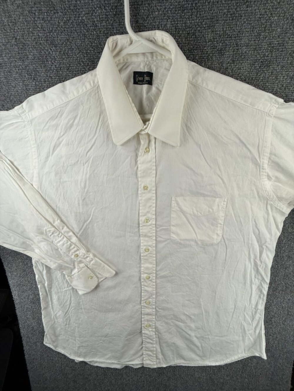 Gitman Bros Cotton White Button Up Shirt Long Sleeve Men 17.5 34 USA TTX Woven - Picture 2 of 16